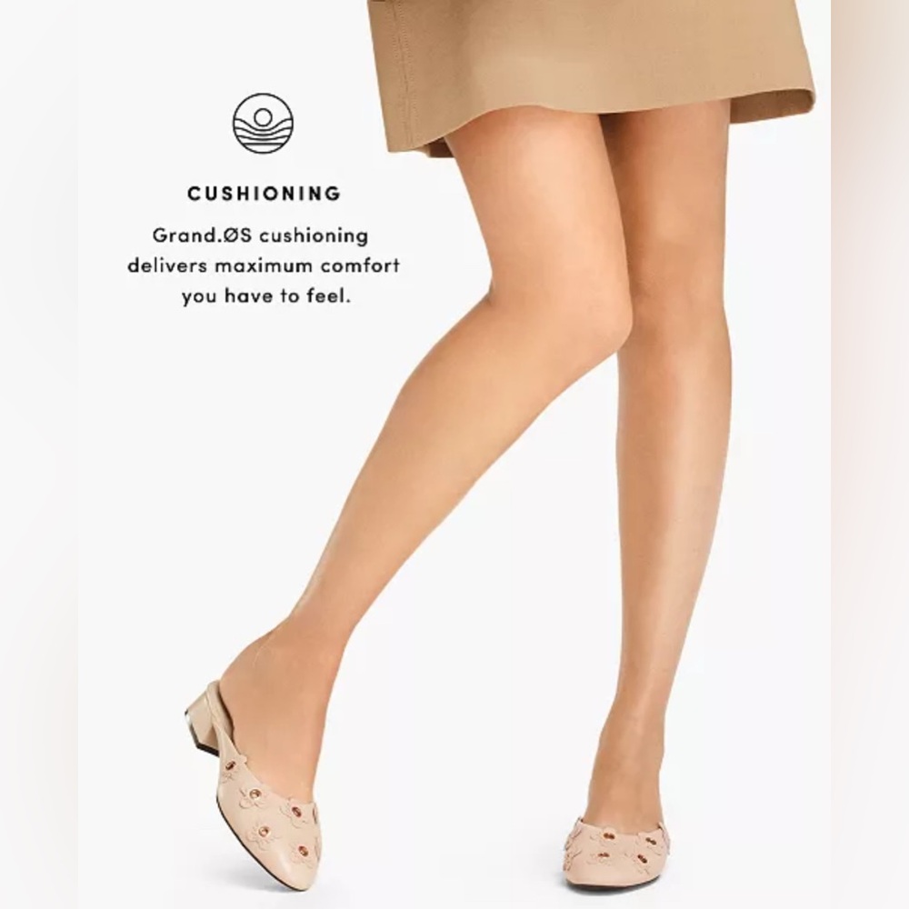 Cole Haan ‘Laree’ floral mules in almond bisque